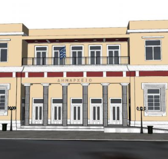 希腊科扎尼市政厅建筑SU模型下载_sketchup草图大师SKP模型