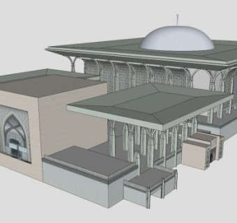 清真寺庙宇建筑SU模型下载_sketchup草图大师SKP模型