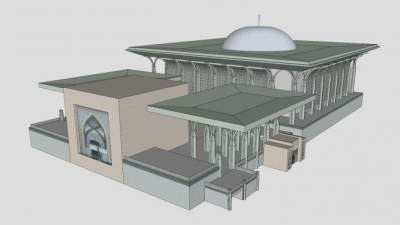 清真寺庙宇建筑SU模型下载_sketchup草图大师SKP模型