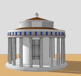 古希腊圣殿建筑SU模型下载_sketchup草图大师SKP模型