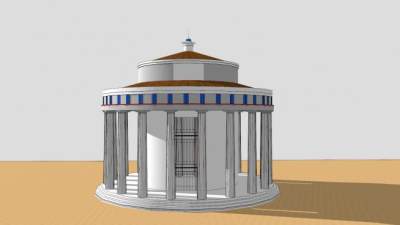 古希腊圣殿建筑SU模型下载_sketchup草图大师SKP模型