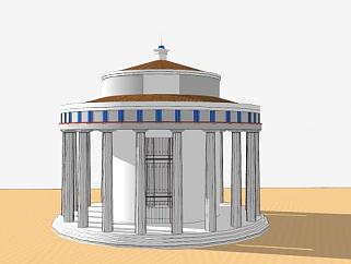 古希腊<em>圣殿</em>建筑SU模型下载_sketchup草图大师SKP模型