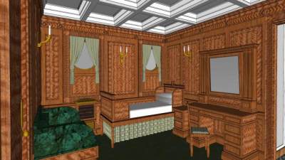 泰坦尼克号文艺复兴卧室SU模型下载_sketchup草图大师SKP模型