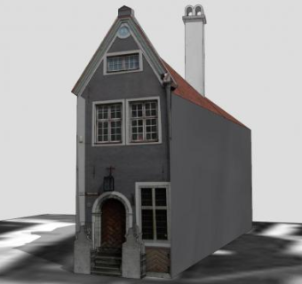 中世纪烟囱楼房建筑SU模型下载_sketchup草图大师SKP模型