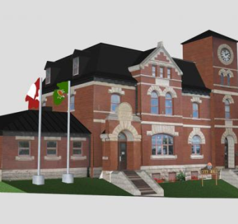 基诺拉市政厅大楼建筑SU模型下载_sketchup草图大师SKP模型