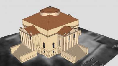 文艺复兴时期的别墅建筑SU模型下载_sketchup草图大师SKP模型