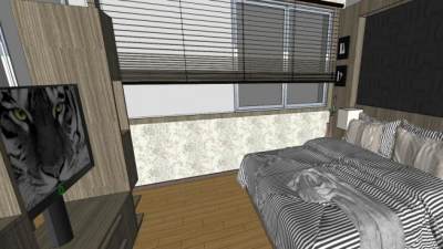 休闲室内卧室房间SU模型下载_sketchup草图大师SKP模型