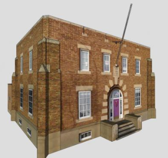 老式办公大楼建筑SU模型下载_sketchup草图大师SKP模型