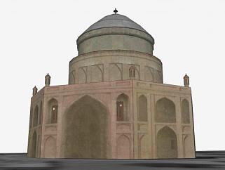 喀布尔东沙之墓建筑SU模型下载_sketchup草图大师SKP模型