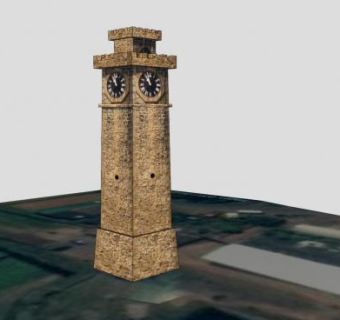 加勒堡钟楼建筑SU模型下载_sketchup草图大师SKP模型