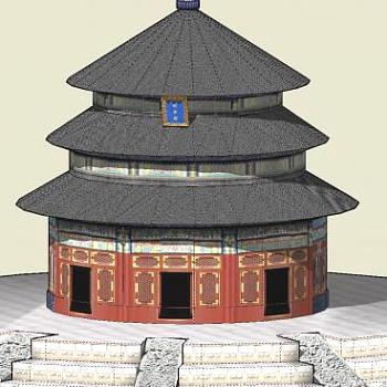 北京天坛祈年殿建筑SU模型下载_sketchup草图大师SKP模型