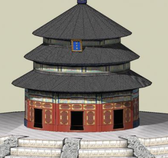 北京天坛祈年殿建筑SU模型下载_sketchup草图大师SKP模型