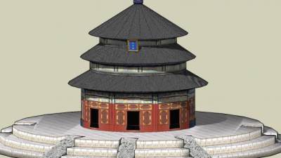 北京天坛祈年殿建筑SU模型下载_sketchup草图大师SKP模型