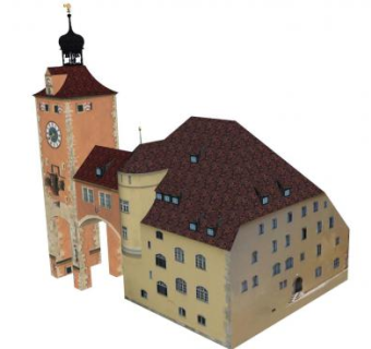 雷根桥和安伯斯汀堡建筑SU模型下载_sketchup草图大师SKP模型