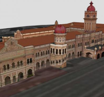 苏丹阿卜杜勒萨马德大厦建筑SU模型下载_sketchup草图大师SKP模型