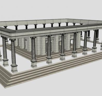古典建筑庙宇建筑SU模型下载_sketchup草图大师SKP模型