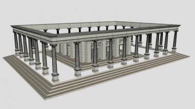 古典建筑庙宇建筑SU模型下载_sketchup草图大师SKP模型