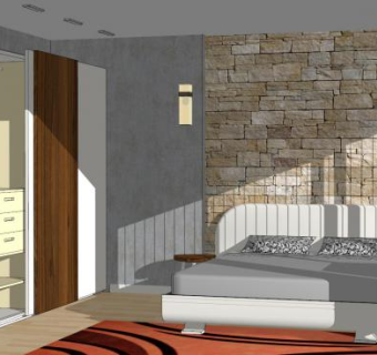 现代房间休闲卧室SU模型下载_sketchup草图大师SKP模型