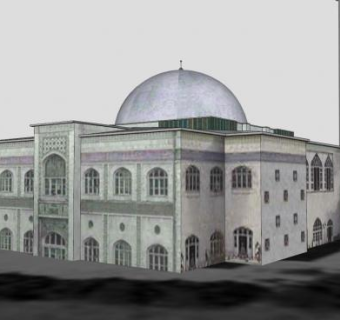 喀布尔清真寺建筑SU模型下载_sketchup草图大师SKP模型