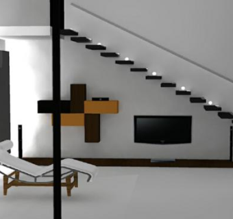 现代室内客厅装饰SU模型下载_sketchup草图大师SKP模型