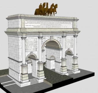 塞维鲁凯旋门SU模型下载_sketchup草图大师SKP模型