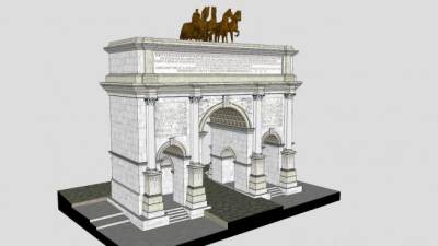 塞维鲁凯旋门SU模型下载_sketchup草图大师SKP模型