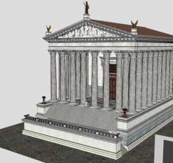 罗马卡斯托尔和波吕克斯神庙SU模型下载_sketchup草图大师SKP模型