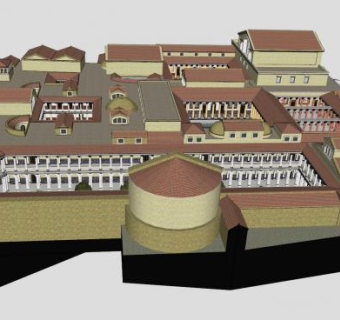 图密善王宫建筑SU模型下载_sketchup草图大师SKP模型