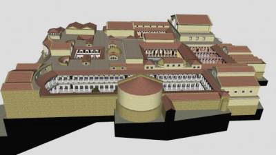 图密善王宫建筑SU模型下载_sketchup草图大师SKP模型