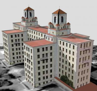 古巴国家酒店SU模型下载_sketchup草图大师SKP模型