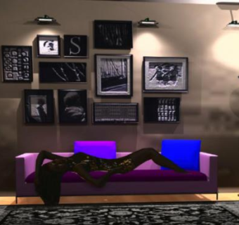 现代风格简约室内客厅SU模型下载_sketchup草图大师SKP模型