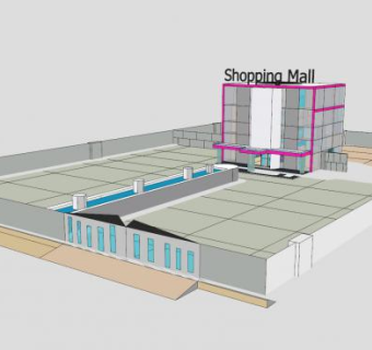 现代购物中心大楼建筑SU模型下载_sketchup草图大师SKP模型