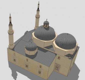 古老宫殿建筑SU模型下载_sketchup草图大师SKP模型
