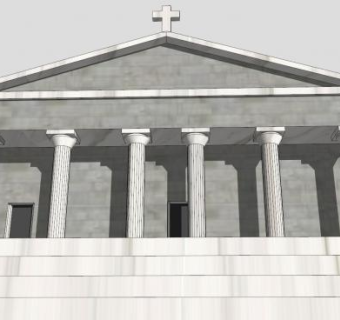 圣公会教会堂建筑SU模型下载_sketchup草图大师SKP模型