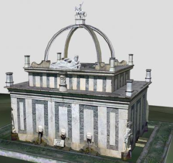 萨萨里古迹建筑SU模型下载_sketchup草图大师SKP模型