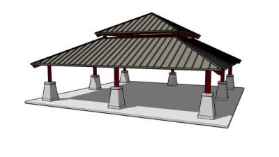 古建筑凉亭SU模型下载_sketchup草图大师SKP模型