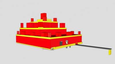 简易古建筑宫城设计SU模型下载_sketchup草图大师SKP模型