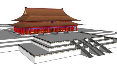 故宫太和殿宫殿古建筑SU模型下载_sketchup草图大师SKP模型