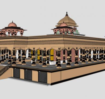 印度佛寺建筑SU模型下载_sketchup草图大师SKP模型
