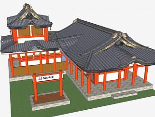 日本寺庙建筑SU模型下载_sketchup草图大师SKP模型