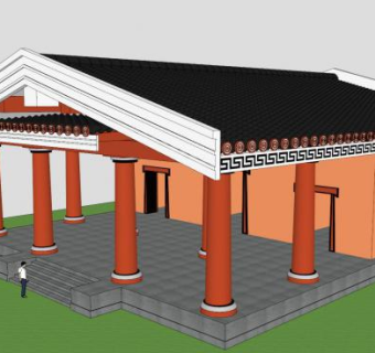 伊特鲁里亚寺庙建筑SU模型下载_sketchup草图大师SKP模型