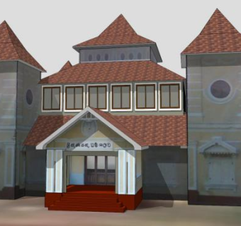 印度佛寺神庙建筑SU模型下载_sketchup草图大师SKP模型