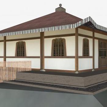 古建筑寺院SU模型下载_sketchup草图大师SKP模型