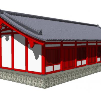 贺玉吉寺庙宇建筑SU模型下载_sketchup草图大师SKP模型