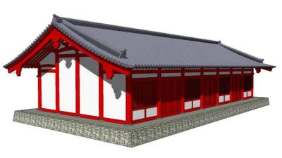 贺玉吉寺庙宇建筑SU模型下载_sketchup草图大师SKP模型