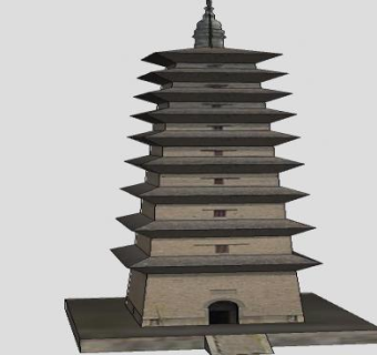 传统建筑开元寺须弥塔SU模型下载_sketchup草图大师SKP模型