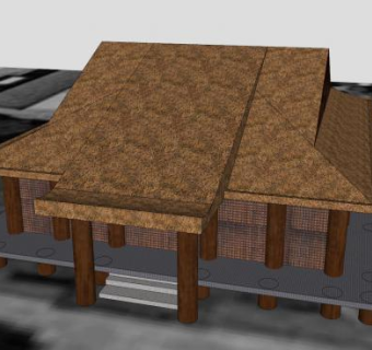 日本佛寺大报恩寺建筑SU模型下载_sketchup草图大师SKP模型