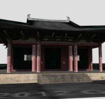 传统建筑华林寺大殿SU模型下载_sketchup草图大师SKP模型