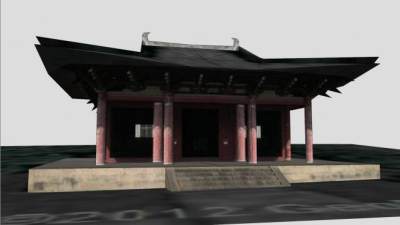 传统建筑华林寺大殿SU模型下载_sketchup草图大师SKP模型