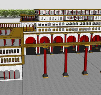 古建筑古典宫殿SU模型下载_sketchup草图大师SKP模型